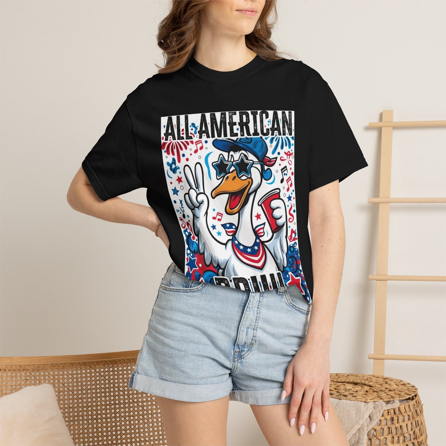 All American Bruh Duck Graphic T-Shirt — Patriotic 4th of July Tee