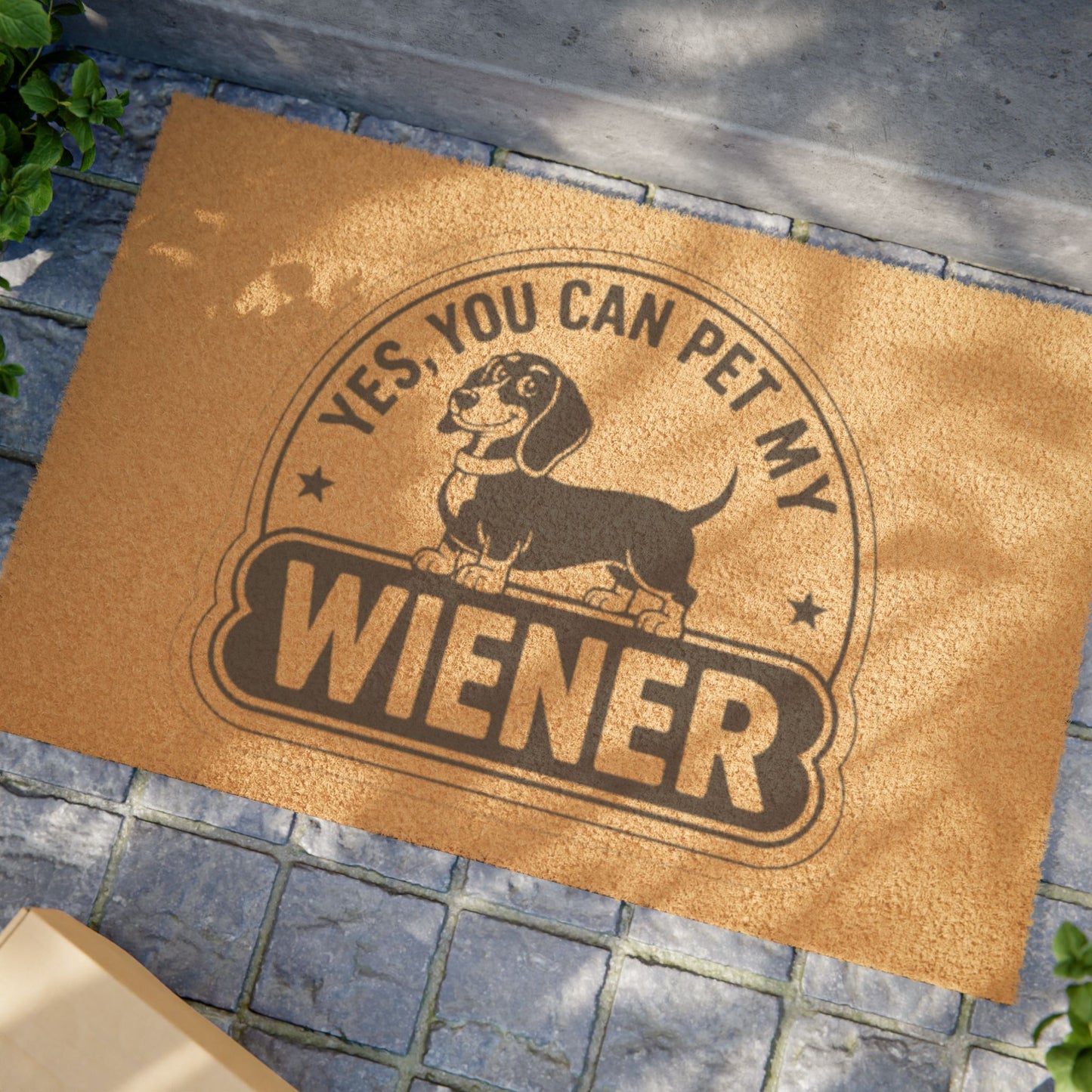 Doormat - "Yes You Can Pet My Wiener" Dachshund Coir Welcome Mat
