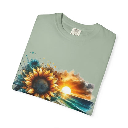 Sunflower Sea Turtle Sunset T-Shirt