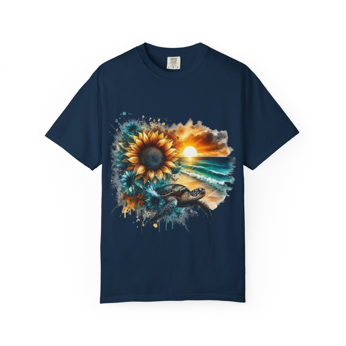 Sunflower Sea Turtle Sunset T-Shirt