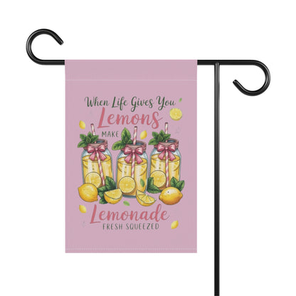 When Life Gives You Lemons Garden Flag — Pink Lemonade House Banner