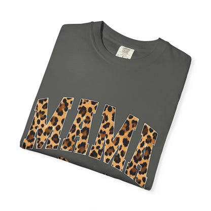 Mama Leopard Print T-Shirt — Cheeta Bow Graphic Tee for Moms