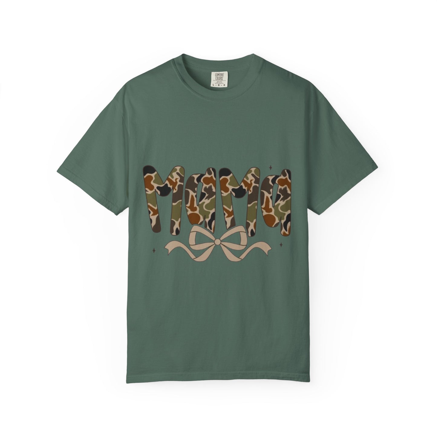 Mama Camo Bow T-Shirt — Military Print Mom Tee for Mother's Day & Everyday