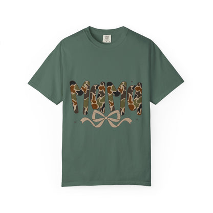 Mama Camo Bow T-Shirt — Military Print Mom Tee for Mother's Day & Everyday