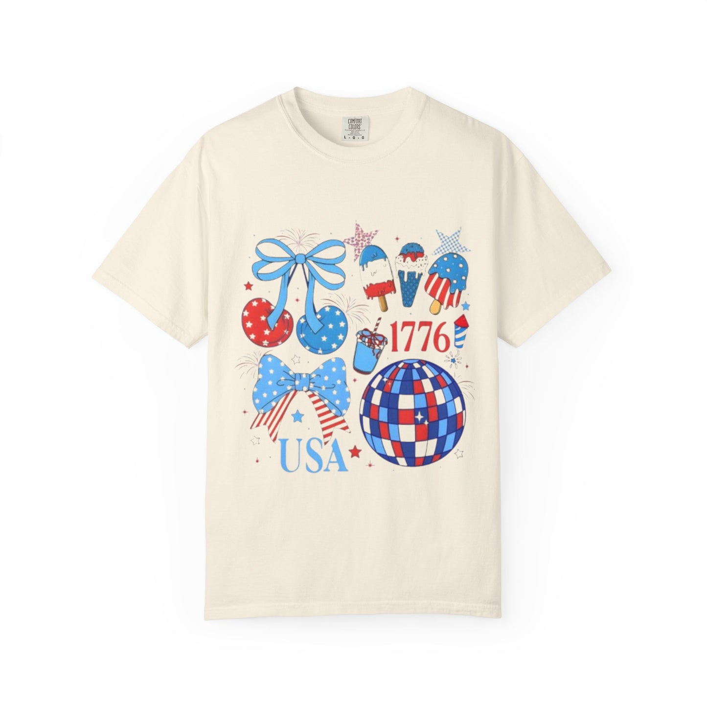 Fourth of July USA Graphic T-Shirt — 1776 Patriotic Fireworks Design