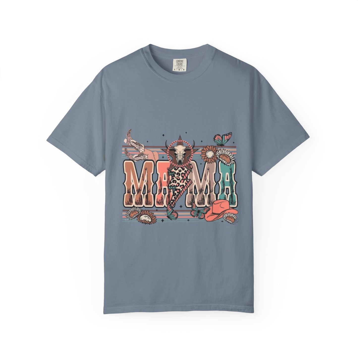 Western Mama Graphic T-Shirt — Cow Skull & Desert Floral