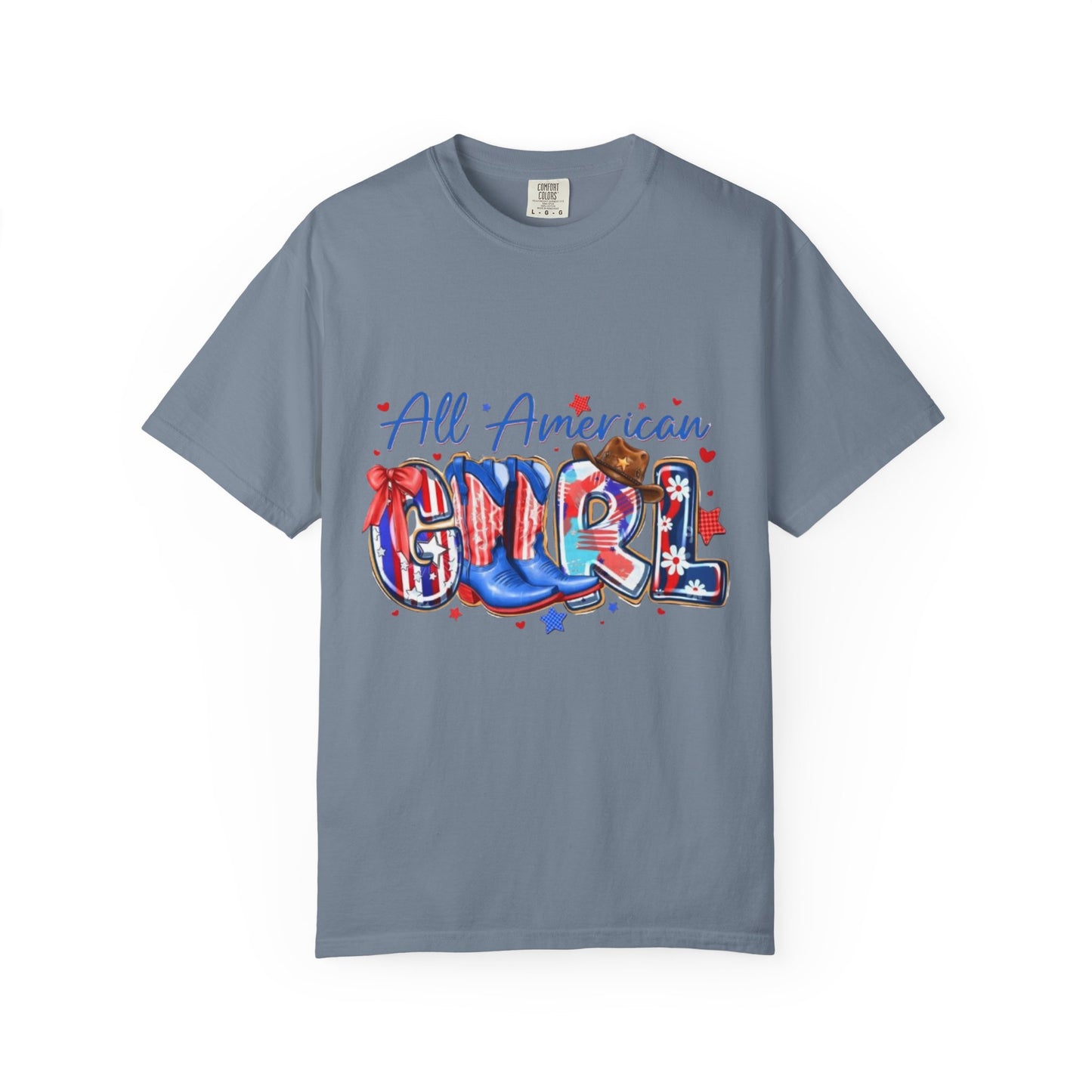 All American Girl T-Shirt – Patriotic 4th of July Graphic Tee