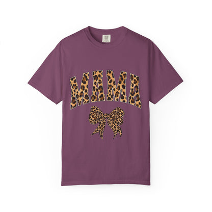 Mama Leopard Print T-Shirt — Cheeta Bow Graphic Tee for Moms