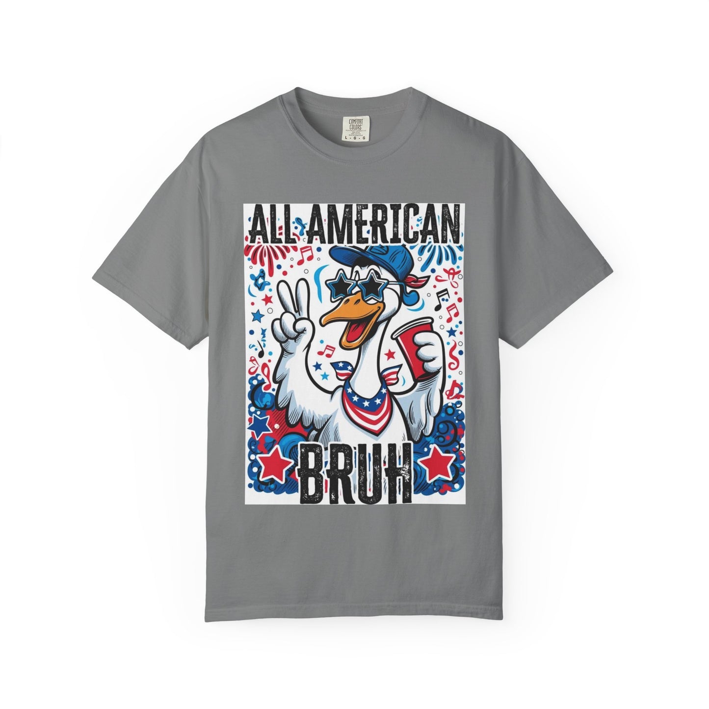 All American Bruh Duck Graphic T-Shirt — Patriotic 4th of July Tee