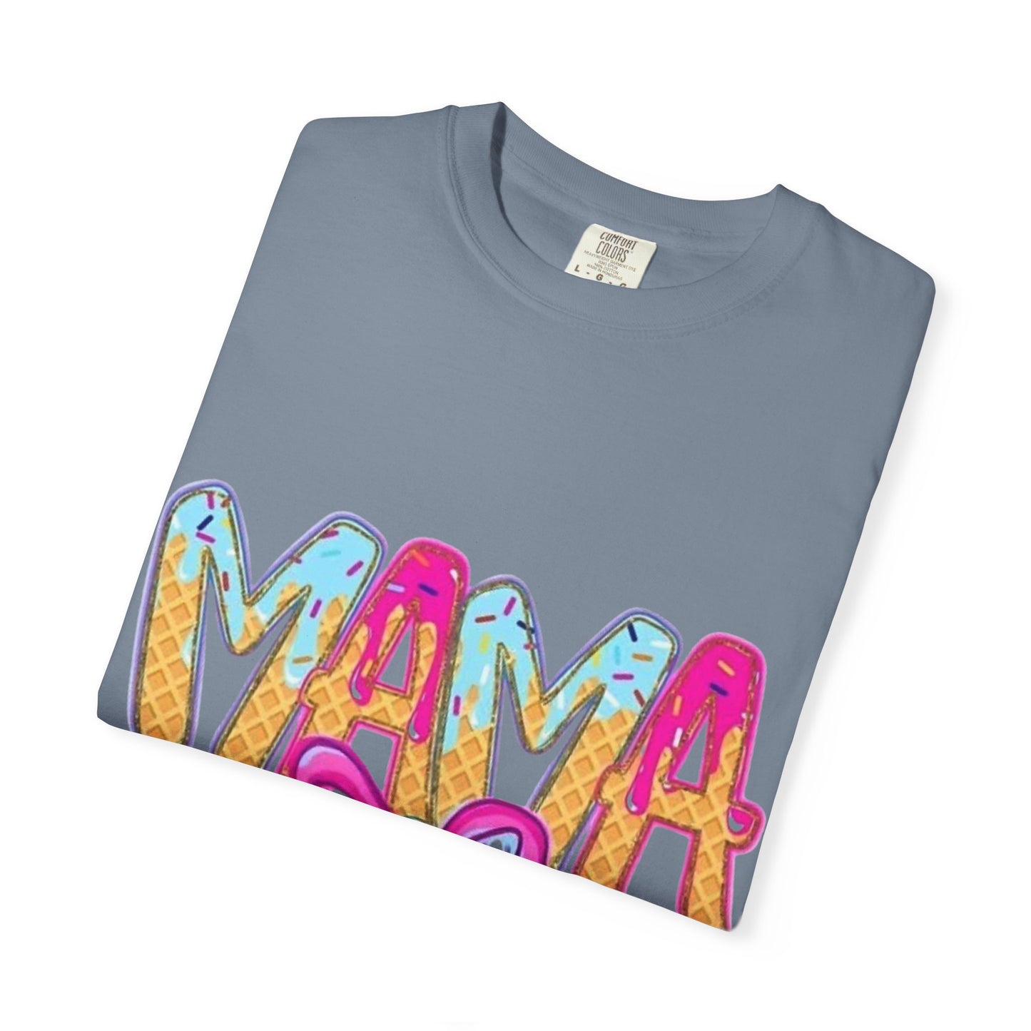 Mama Colorful Drip Graphic T-Shirt — Cute Pink Bow Mom Tee