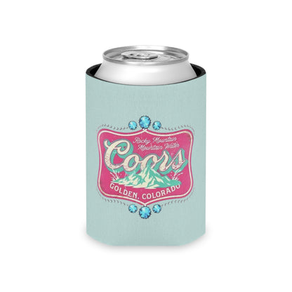 Can Cooler — Coors Golden, Colorado Retro Mountain Logo Koozie