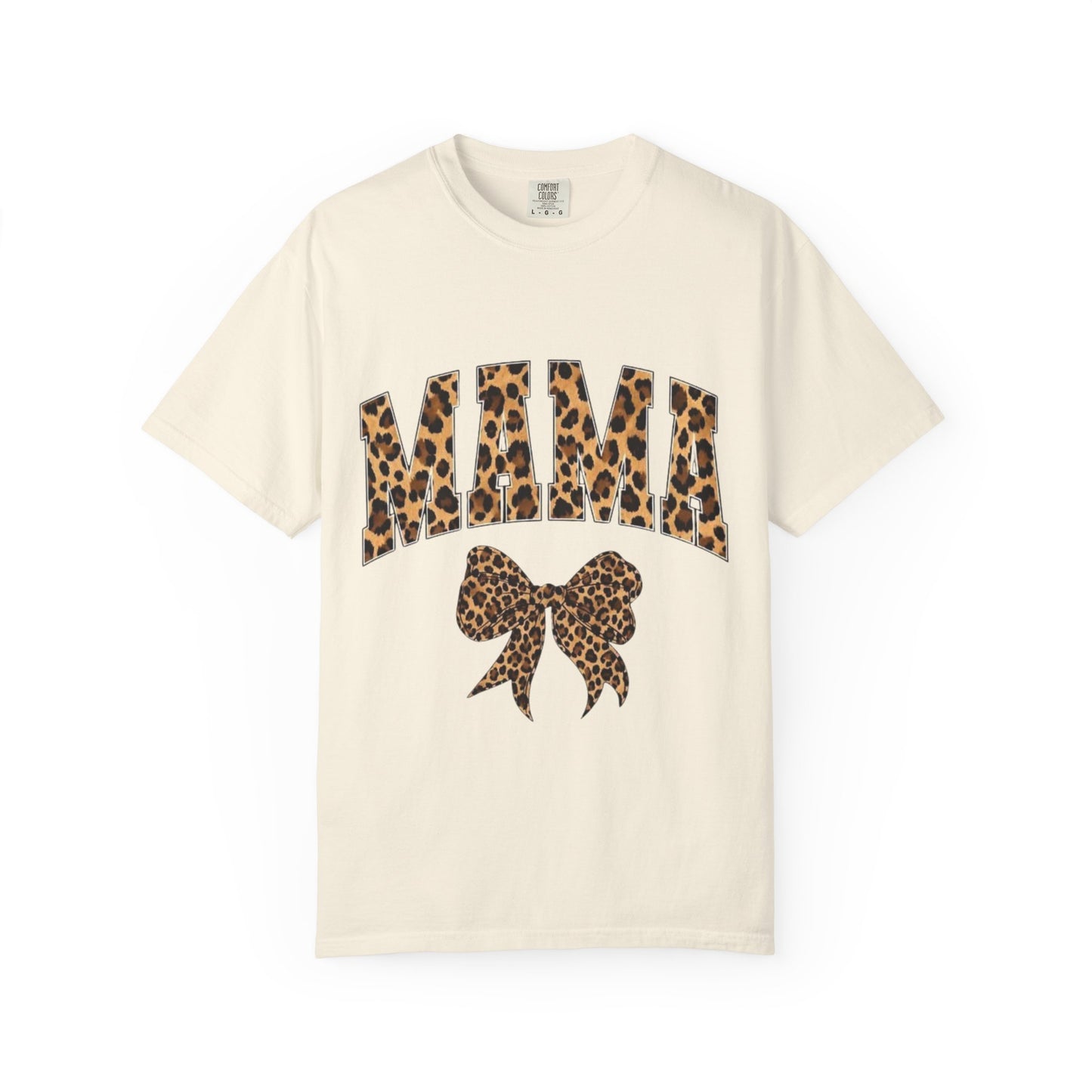 Mama Leopard Print T-Shirt — Cheeta Bow Graphic Tee for Moms