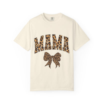 Mama Leopard Print T-Shirt — Cheeta Bow Graphic Tee for Moms