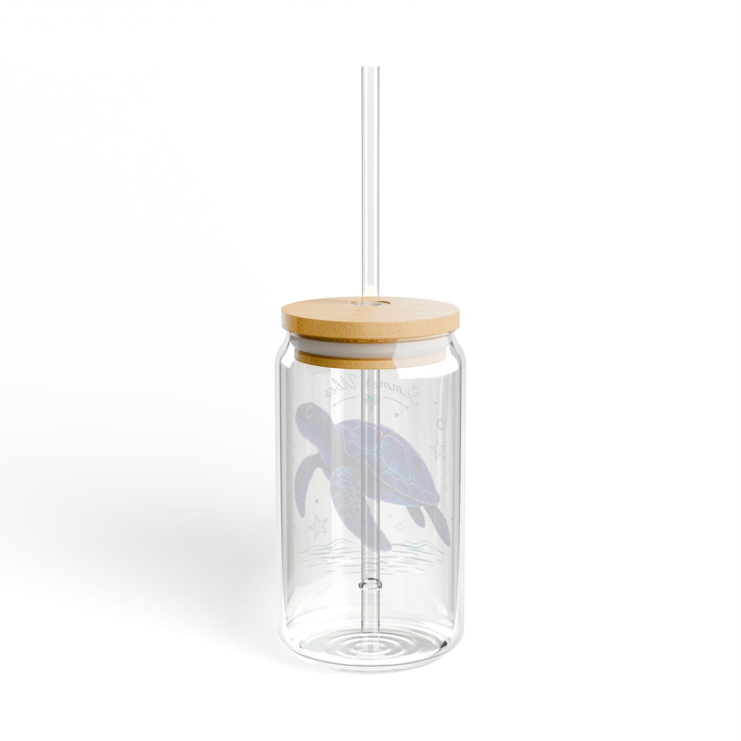 Sea Turtle Sipper Glass - 16oz Insulated Eco Straw Tumbler