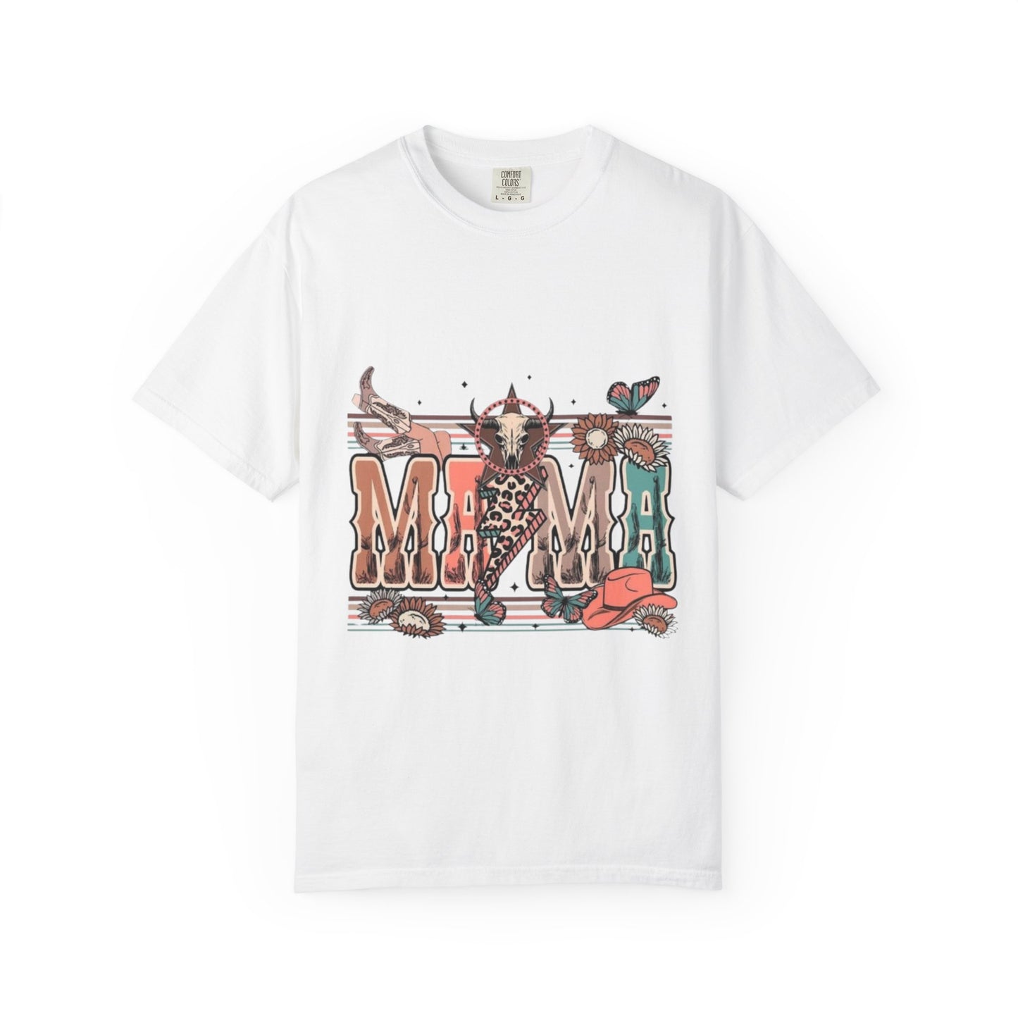 Western Mama Graphic T-Shirt — Cow Skull & Desert Floral