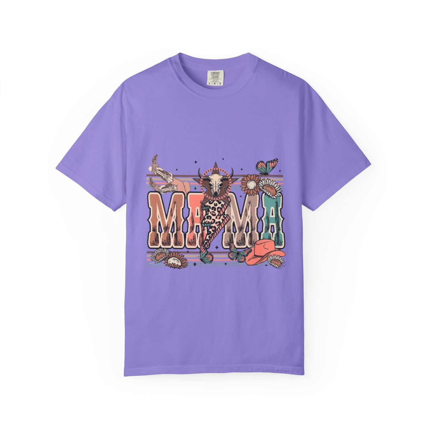 Western Mama Graphic T-Shirt — Cow Skull & Desert Floral