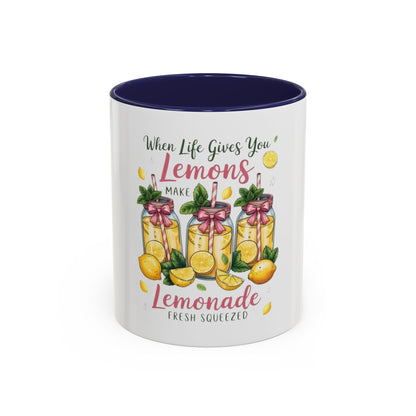 When Life Gives You Lemons Lemonade Accent Coffee Mug – Fresh Squeezed Citrus Gift
