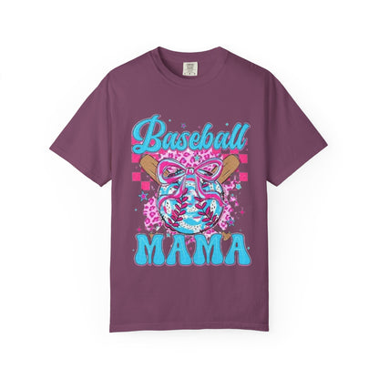Baseball Mama T-Shirt — Pink & Blue Graphic Tee