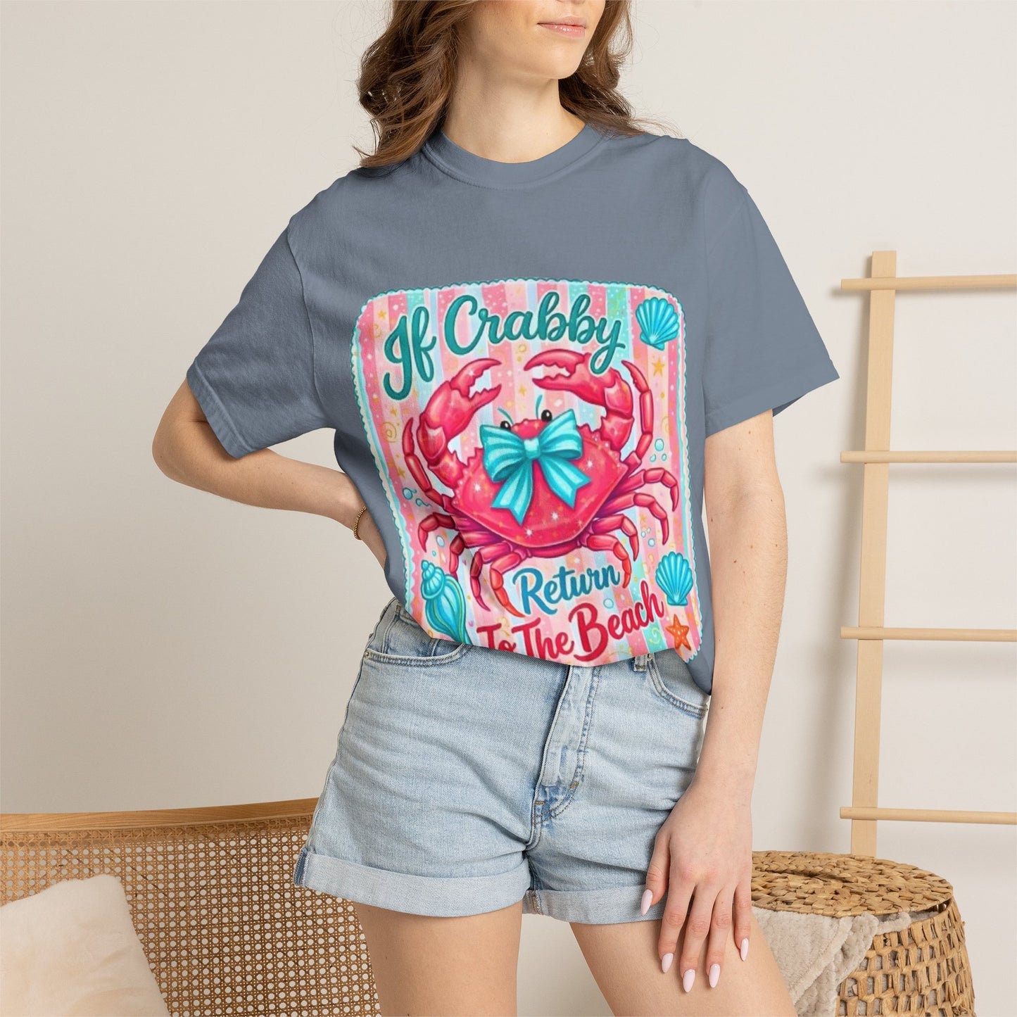 Crabby Beach T-Shirt — "If Crabby Return To The Beach"