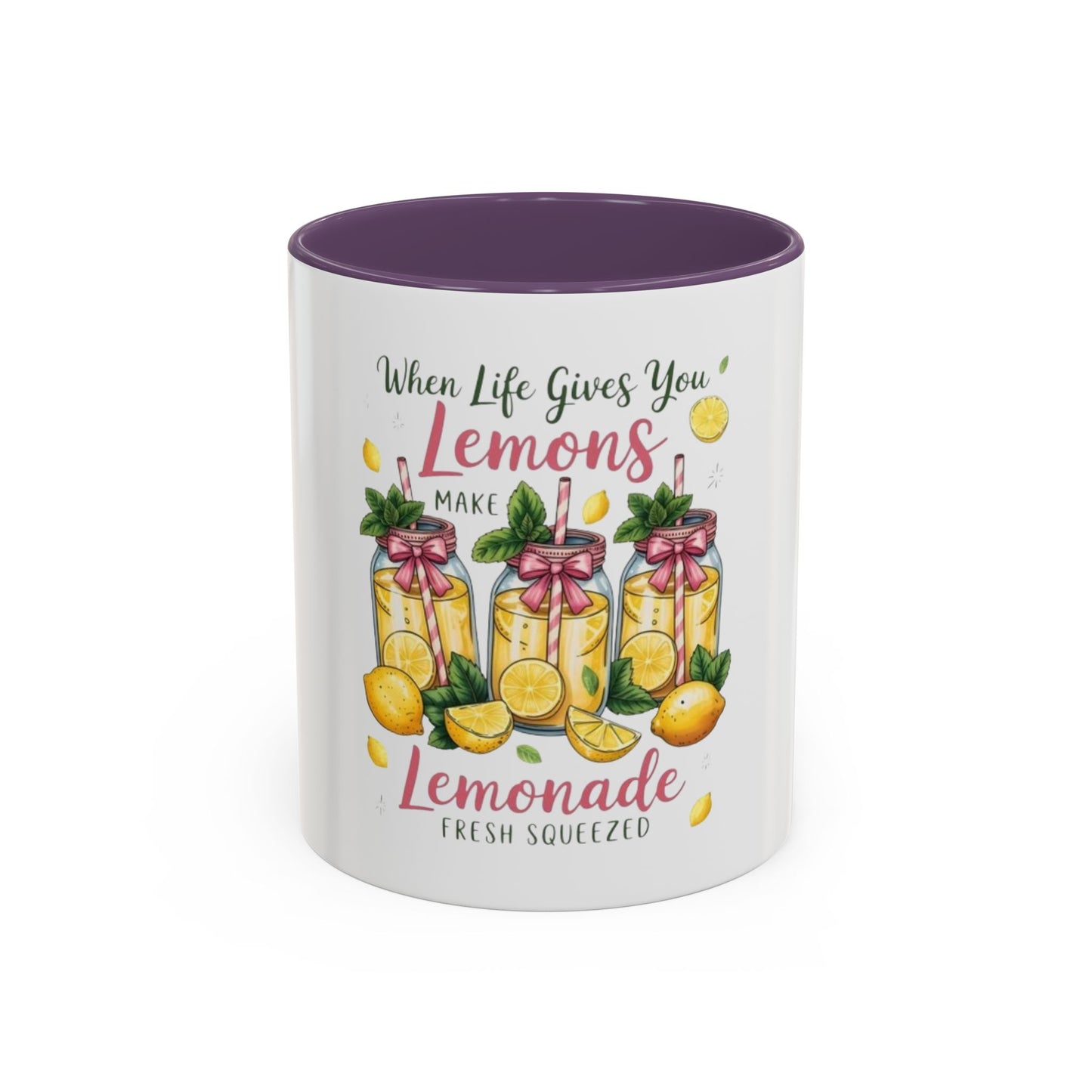 When Life Gives You Lemons Lemonade Accent Coffee Mug – Fresh Squeezed Citrus Gift