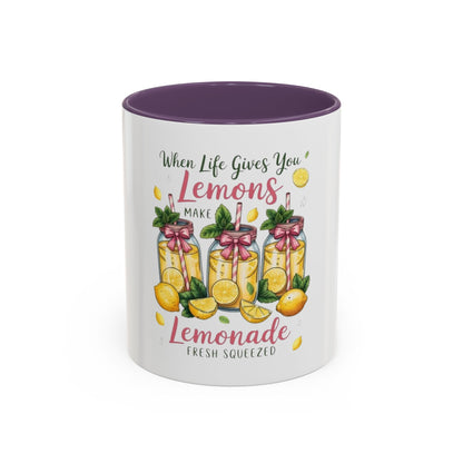 When Life Gives You Lemons Lemonade Accent Coffee Mug – Fresh Squeezed Citrus Gift