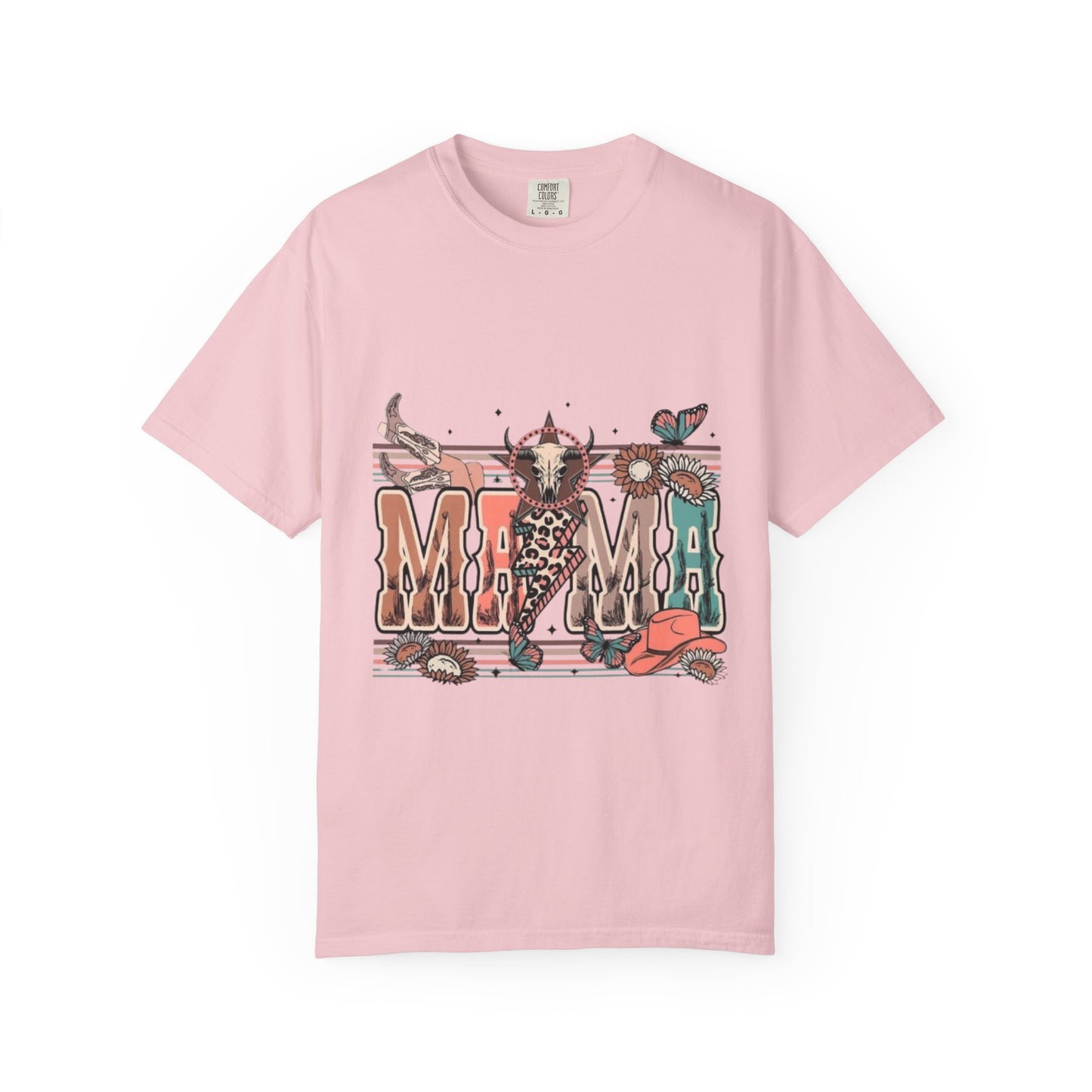 Western Mama Graphic T-Shirt — Cow Skull & Desert Floral