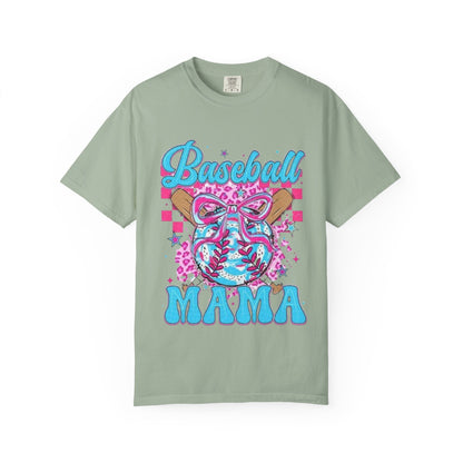 Baseball Mama T-Shirt — Pink & Blue Graphic Tee