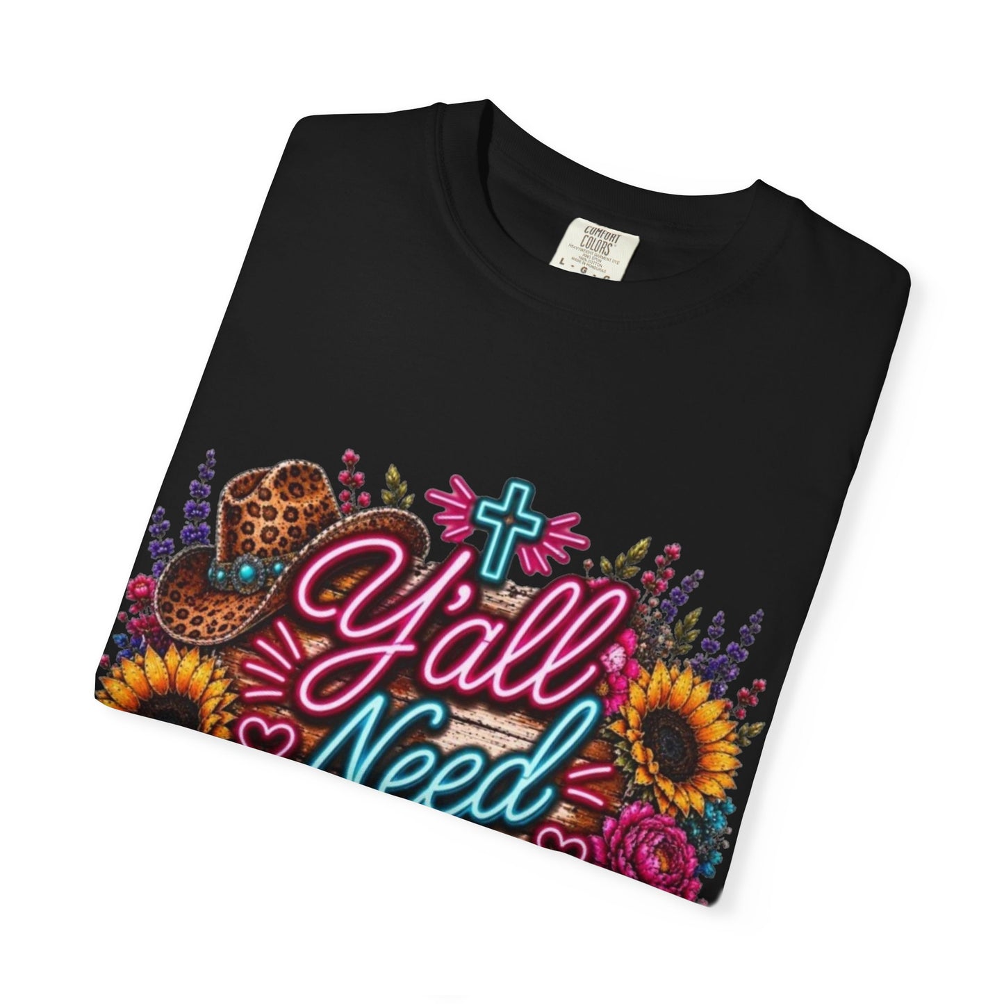 Y'all Need Jesus T-Shirt — Floral Cowboy Boot Christian Graphic Tee