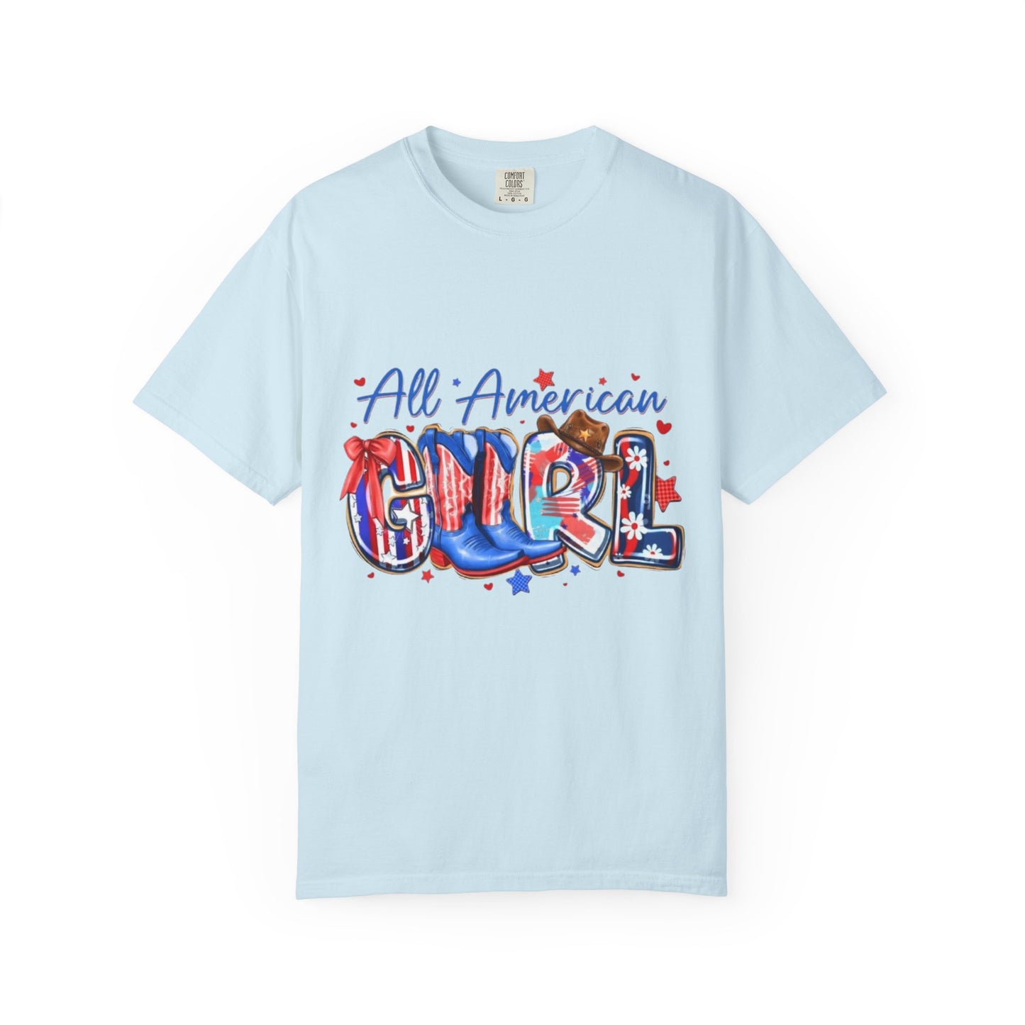 All American Girl T-Shirt – Patriotic 4th of July Graphic Tee