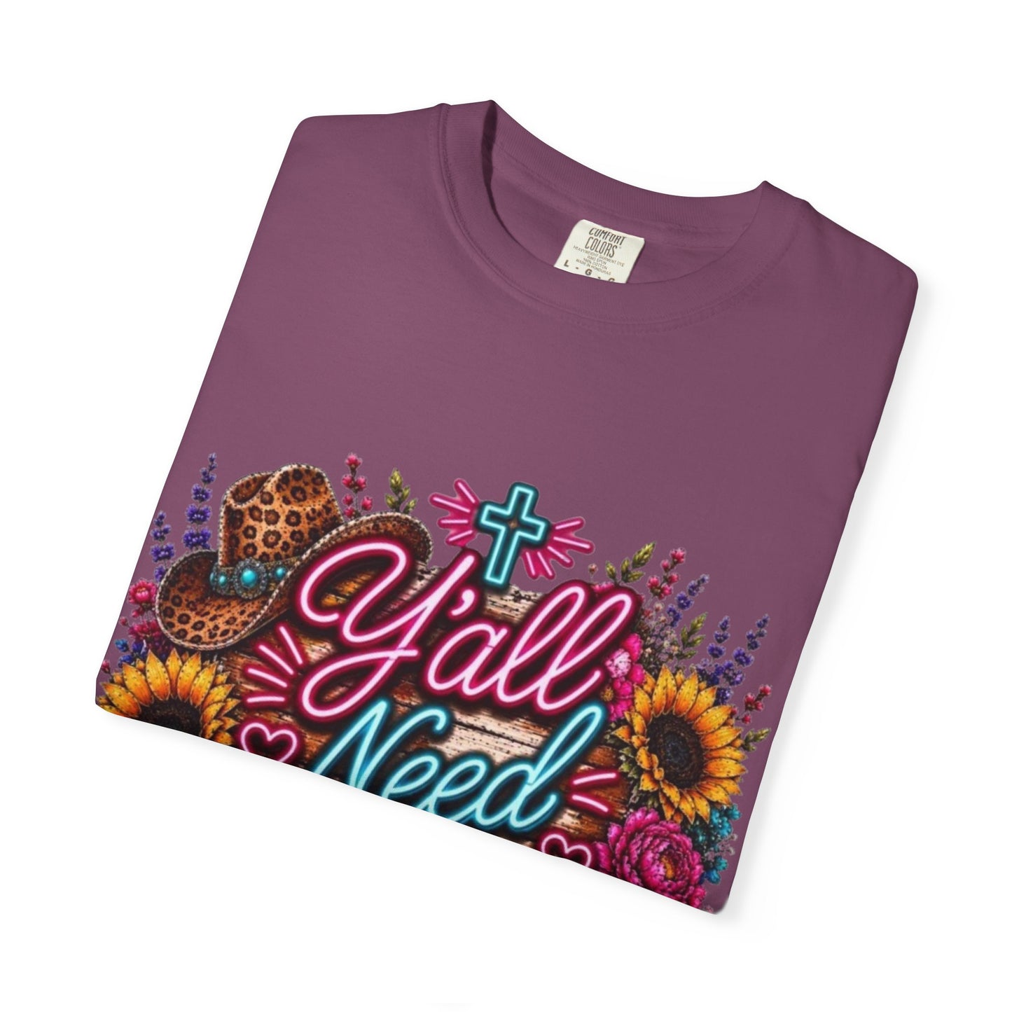 Y'all Need Jesus T-Shirt — Floral Cowboy Boot Christian Graphic Tee