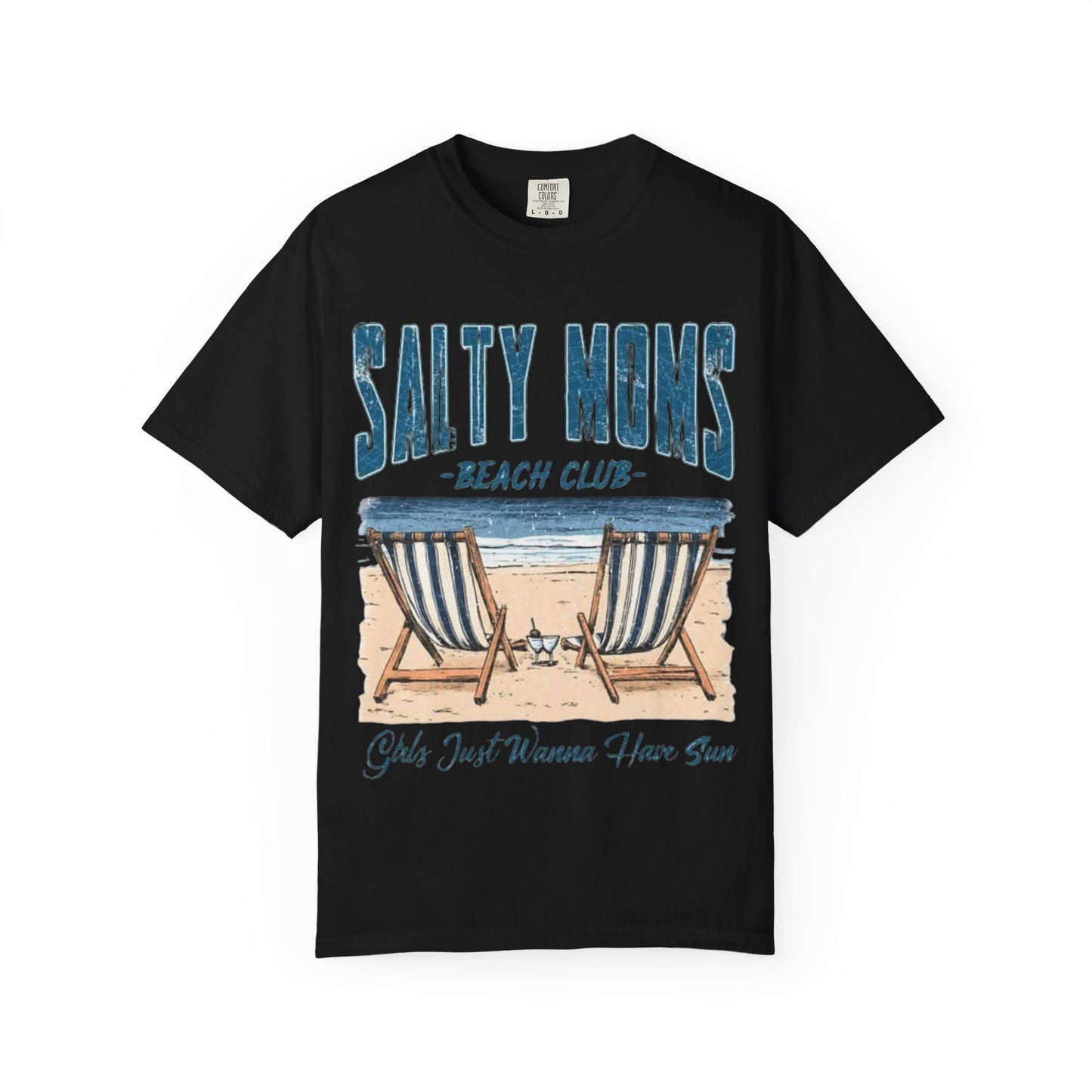 Salty Moms Beach Club T-Shirt — 'Girls Just Wanna Have Sun' Vintage Beach Tee