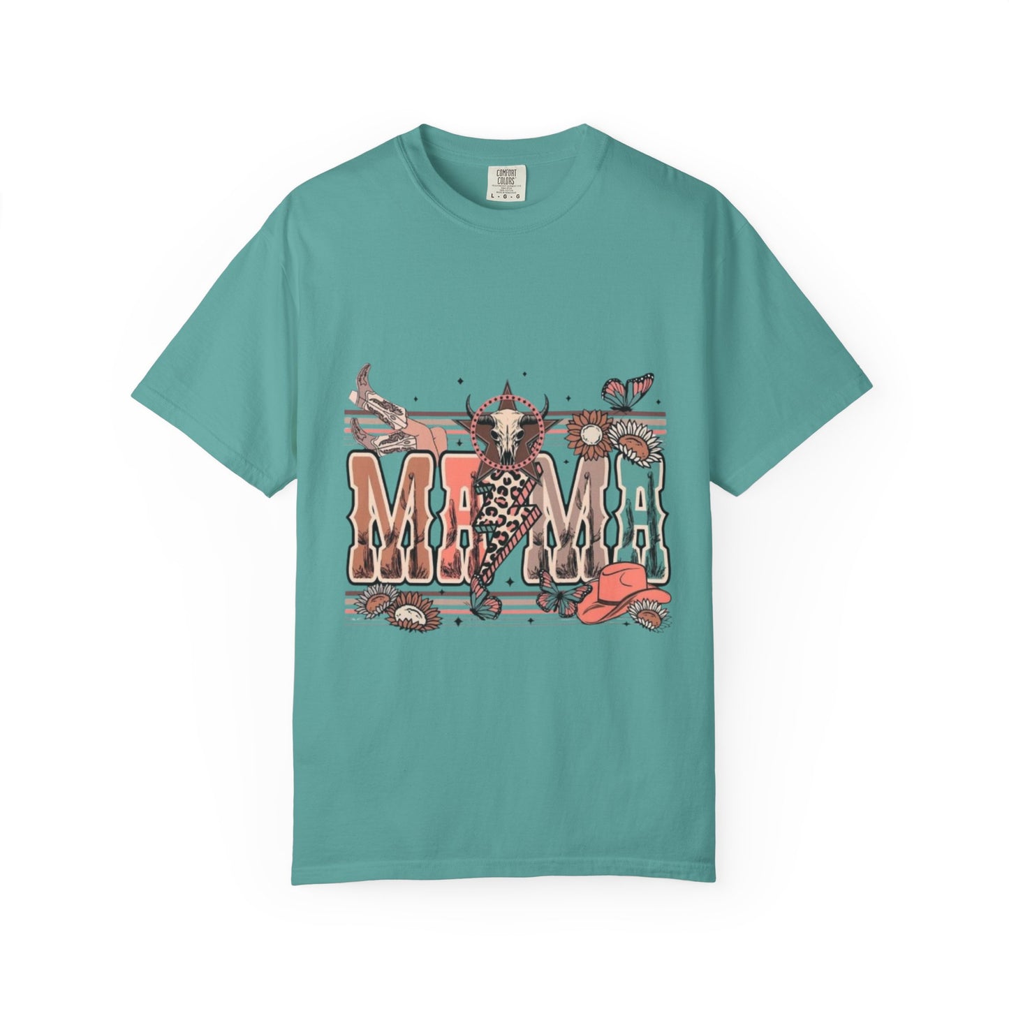 Western Mama Graphic T-Shirt — Cow Skull & Desert Floral