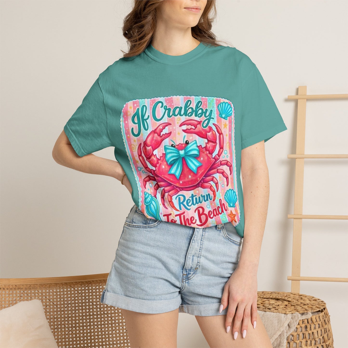 Crabby Beach T-Shirt — "If Crabby Return To The Beach"