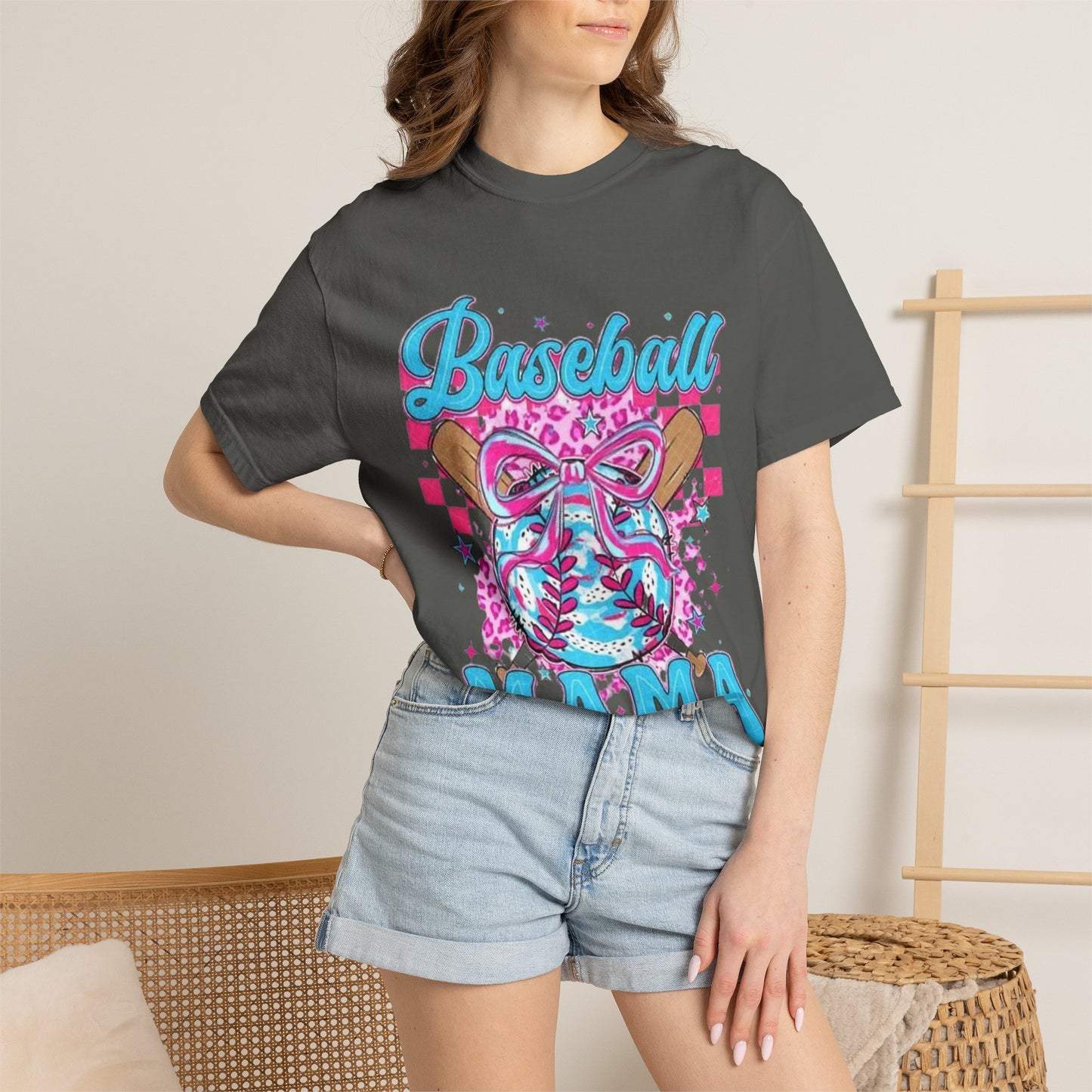 Baseball Mama T-Shirt — Pink & Blue Graphic Tee
