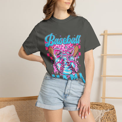 Baseball Mama T-Shirt — Pink & Blue Graphic Tee