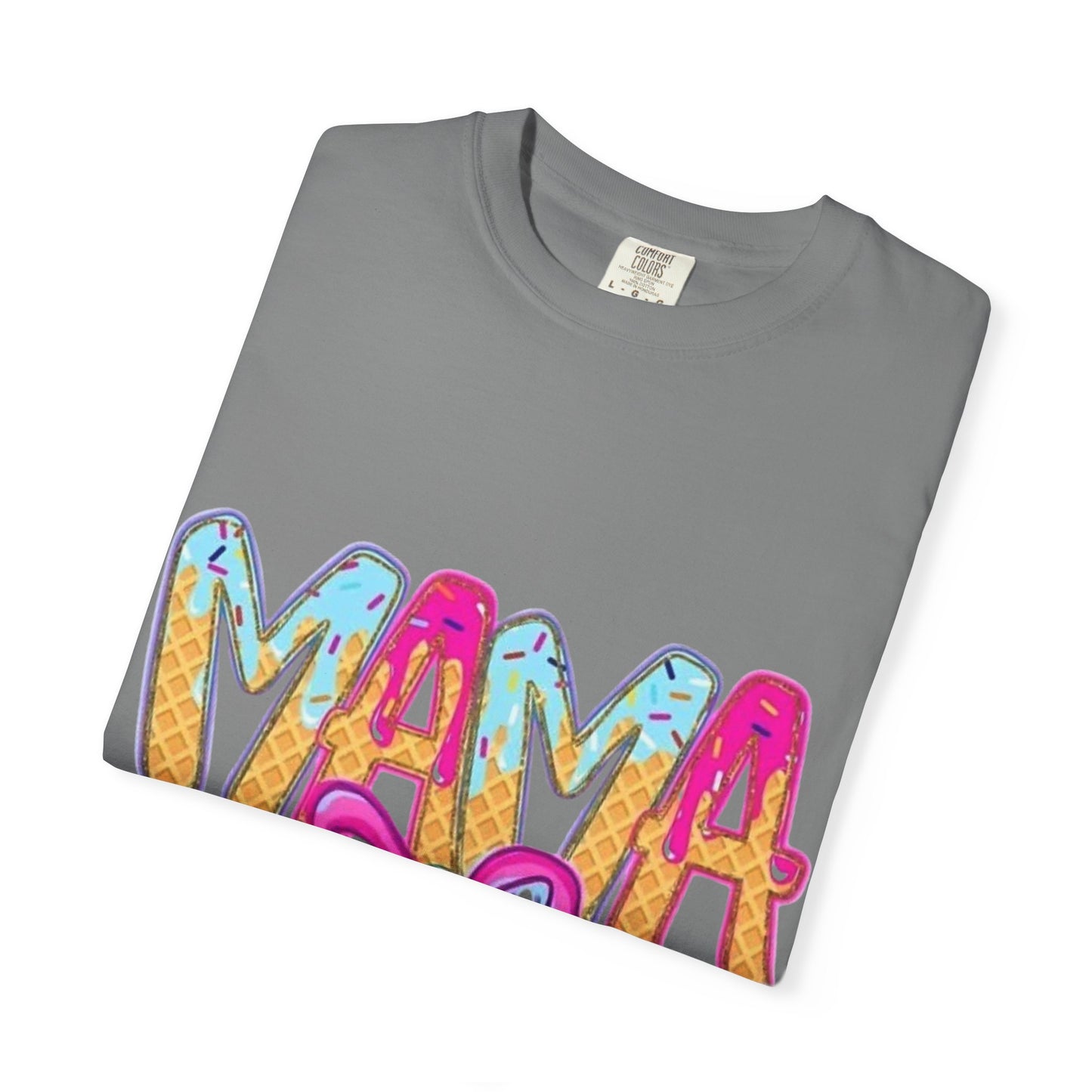 Mama Colorful Drip Graphic T-Shirt — Cute Pink Bow Mom Tee