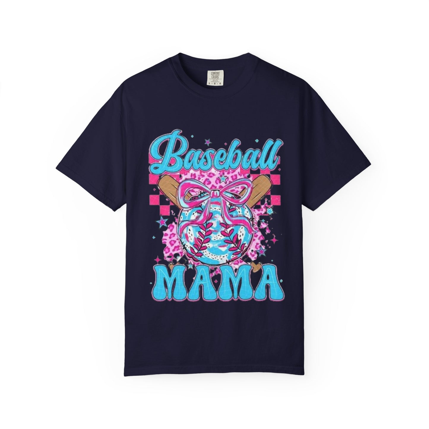Baseball Mama T-Shirt — Pink & Blue Graphic Tee