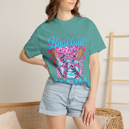 Baseball Mama T-Shirt — Pink & Blue Graphic Tee
