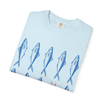 T-Shirt “Rules Are for Losers” Mackerel Print —