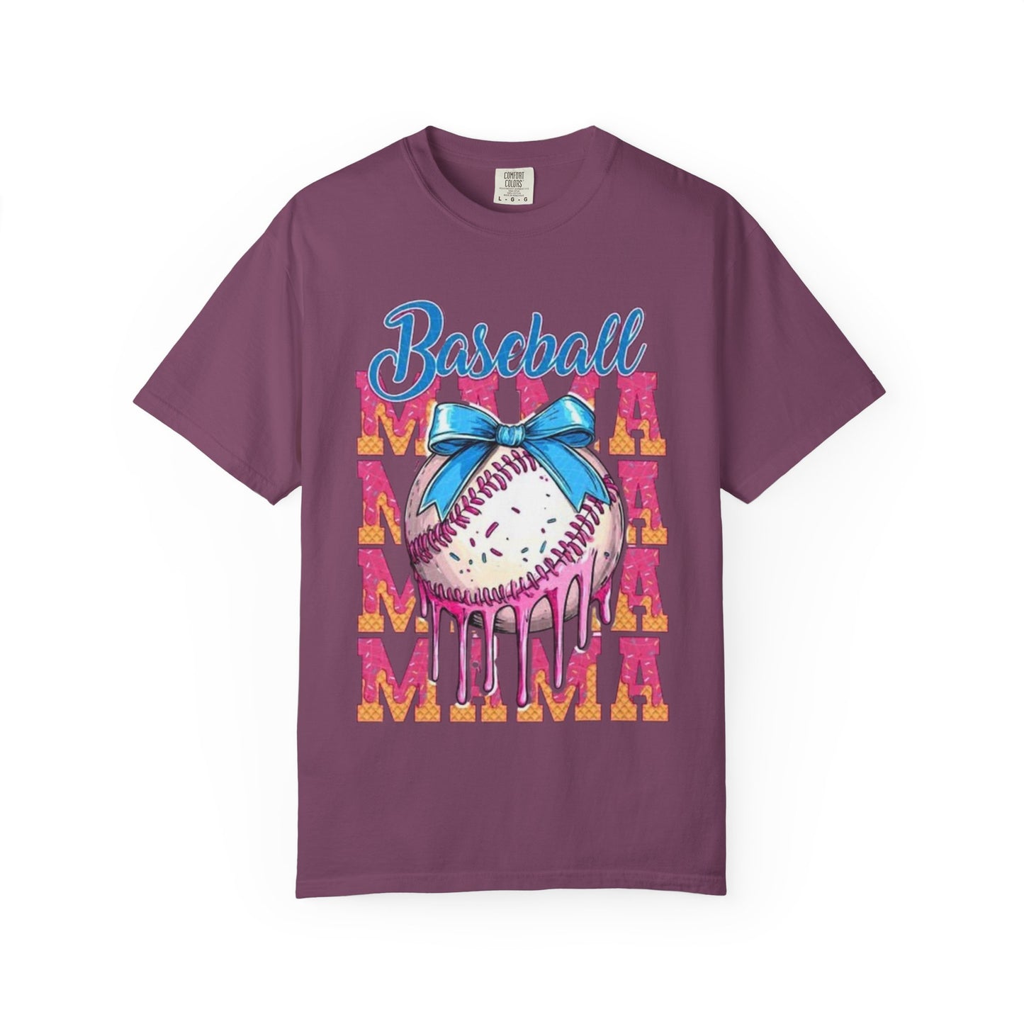 Baseball Mama T-Shirt — Cute Drip Baseball Design with Bow