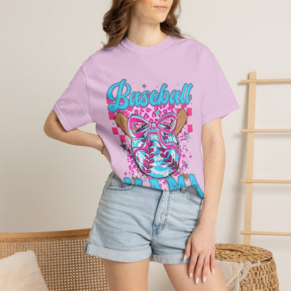 Baseball Mama T-Shirt — Pink & Blue Graphic Tee