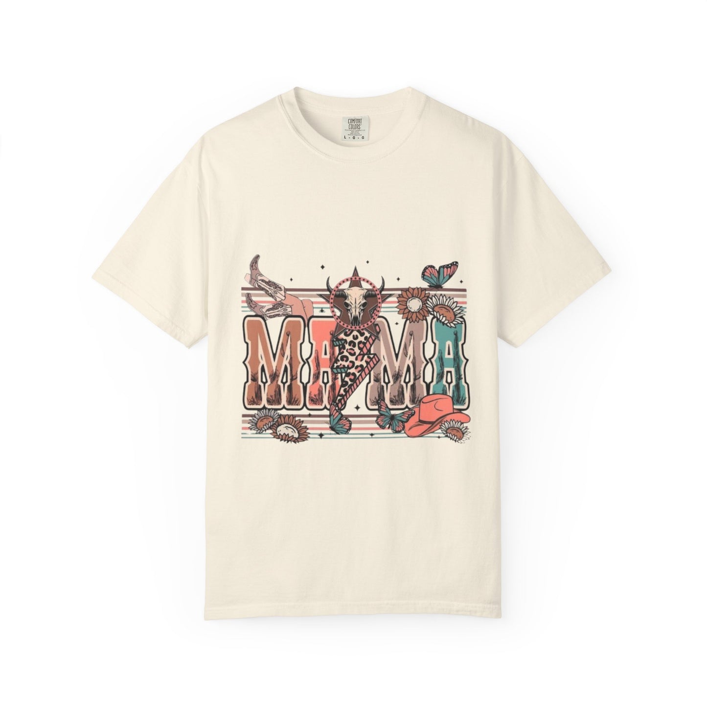 Western Mama Graphic T-Shirt — Cow Skull & Desert Floral