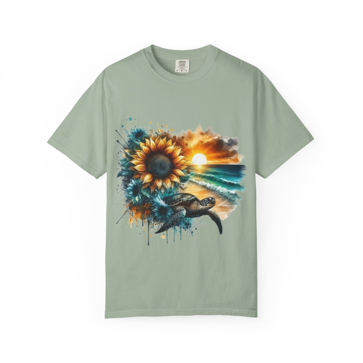 Sunflower Sea Turtle Sunset T-Shirt