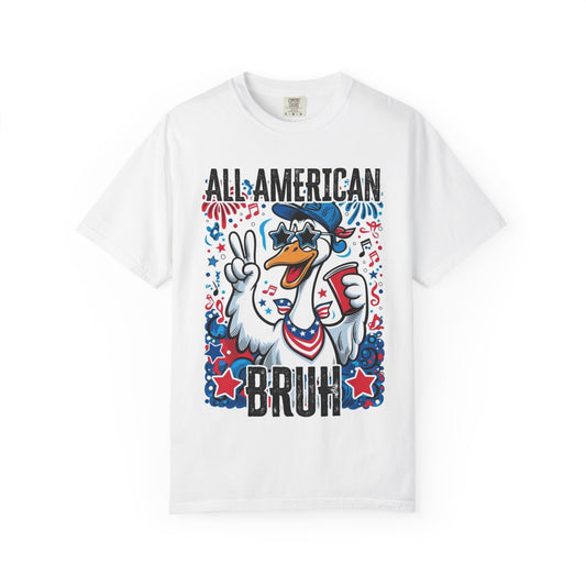 All American Bruh Duck Graphic T-Shirt — Patriotic 4th of July Tee