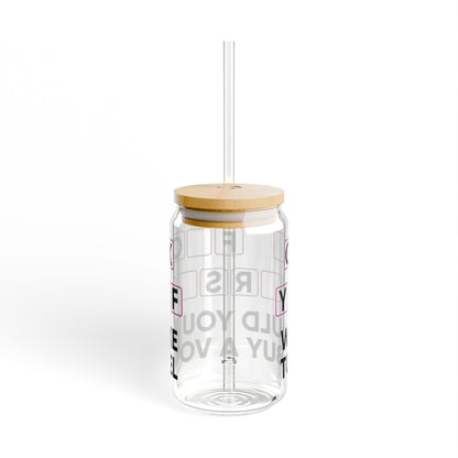 16oz Crossword Sipper Glass – 'Would You Like to Buy a Vowel?' Novelty Drinkware
