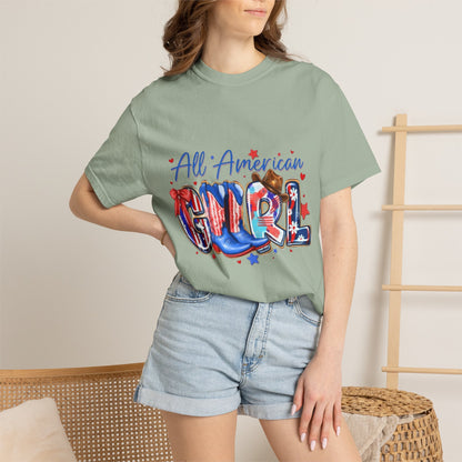 All American Girl T-Shirt – Patriotic 4th of July Graphic Tee