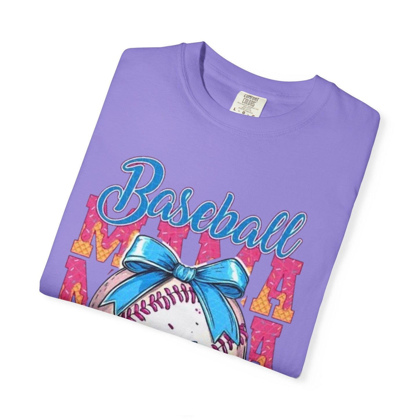 Baseball Mama T-Shirt — Cute Drip Baseball Design with Bow