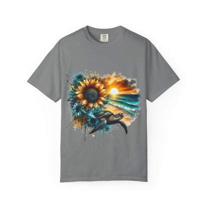 Sunflower Sea Turtle Sunset T-Shirt