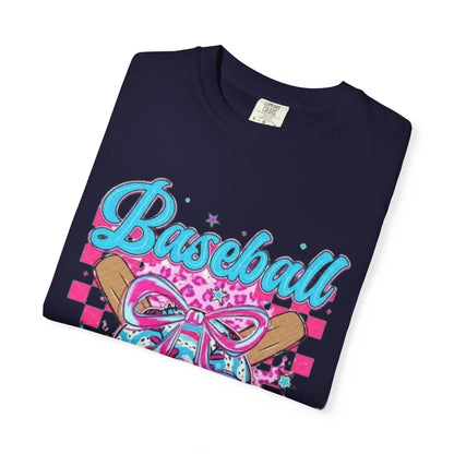 Baseball Mama T-Shirt — Pink & Blue Graphic Tee