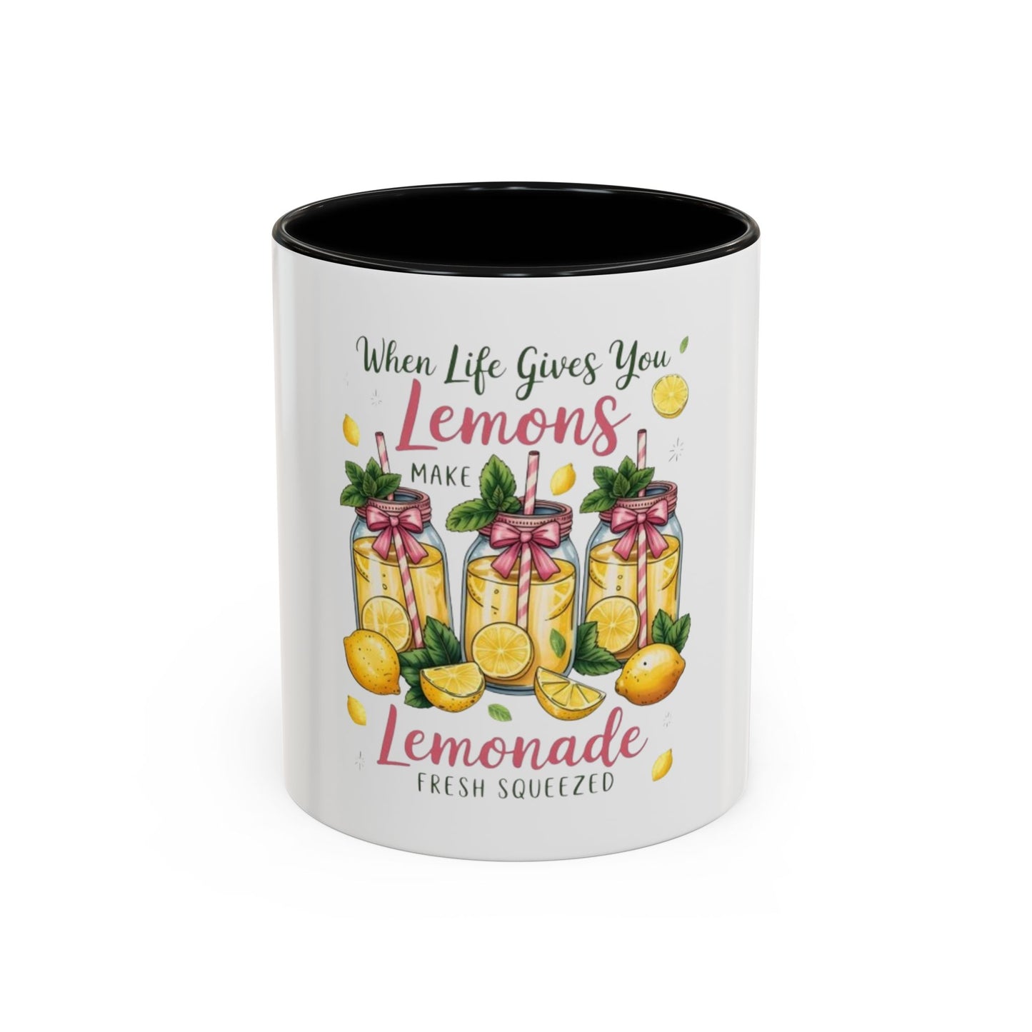 When Life Gives You Lemons Lemonade Accent Coffee Mug – Fresh Squeezed Citrus Gift